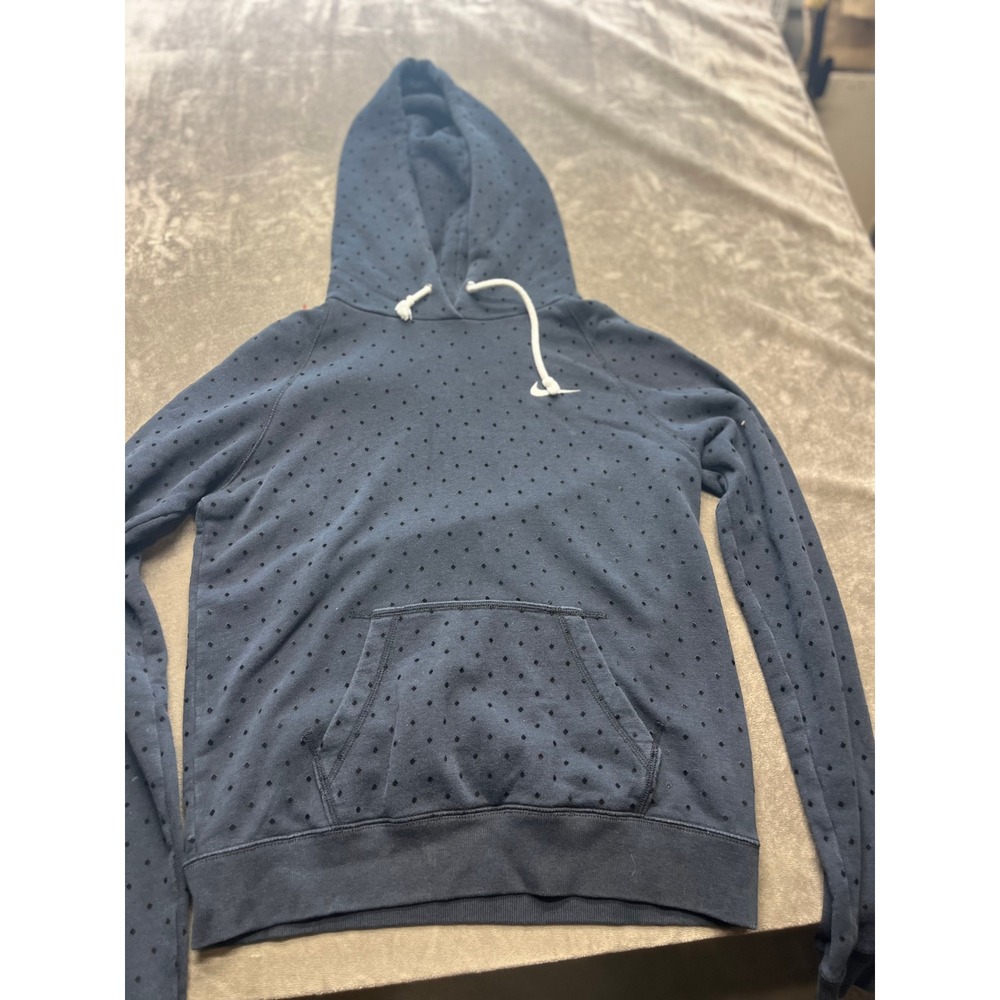 Nike Athletic Dept Hoodie Mens Small Black Dot Pattern Pullover Sweatshirt